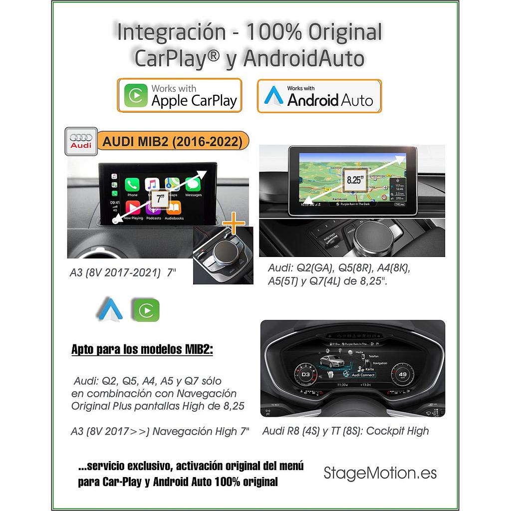 CarPlay® + Android Auto Original Audi (MIB2 2015-2021)