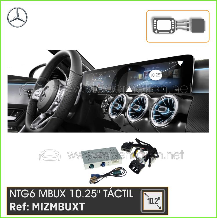 Interface Cámaras Visión y Vídeo AUX MBUX NTG6 Táctil de 10,2"