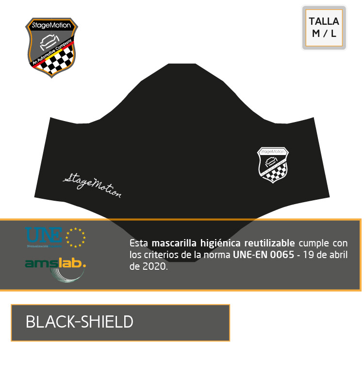 Mascarilla Homologada [M y L] Diseño: BLACK SHIELD