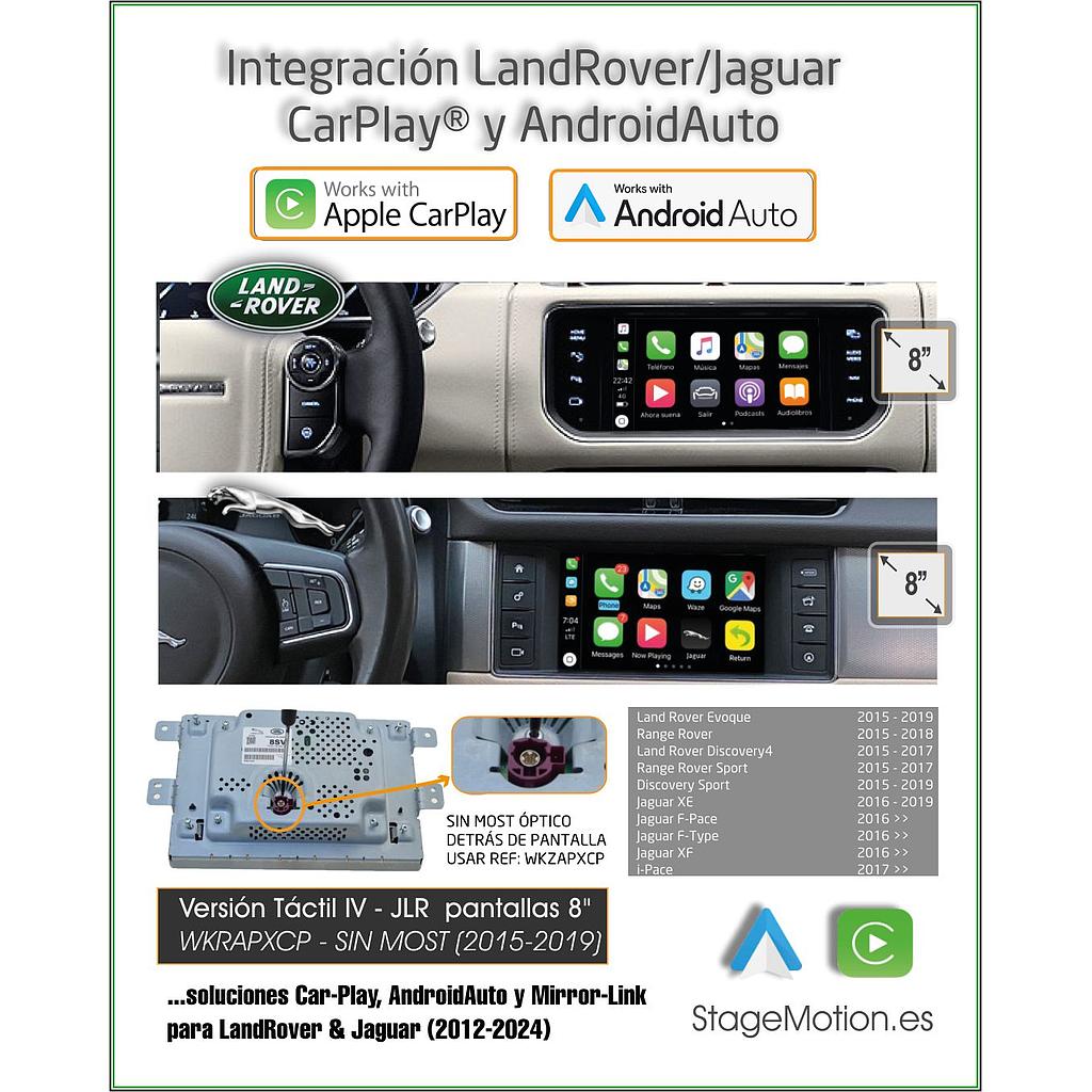 Kit Car-Play Wireless + AndroidAuto + AHD LandRover/Jaguar (Versión IV de 7" / 8") SIN MOST 2015-2019