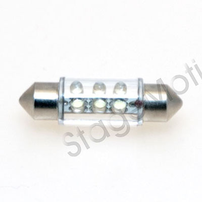 Lámpara LED C5W 12v/5W (11x38mm. / Luz blanca) -6 LED 60 lm.-
