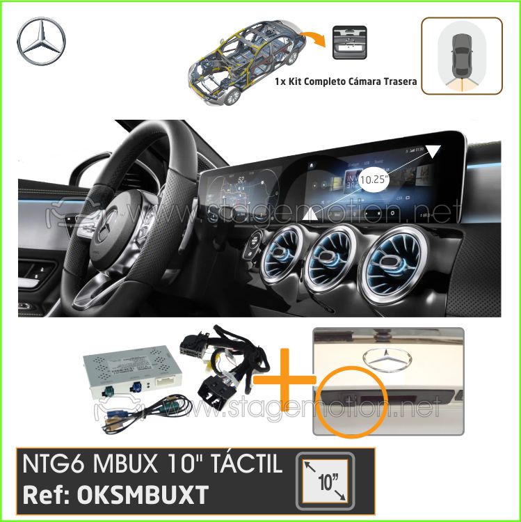 Kit RVC AHD Integrado NTG6 10"/8"/7" High MBUX Mercedes-Benz *Alta Definición AHD