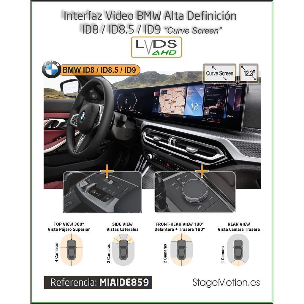 Interface AHD Cámaras + Vídeo BMW Curved Display (ID8/ID8.5/ID9 desde 06/2023) Pantallas: 10.2&quot;/12,3&quot;
