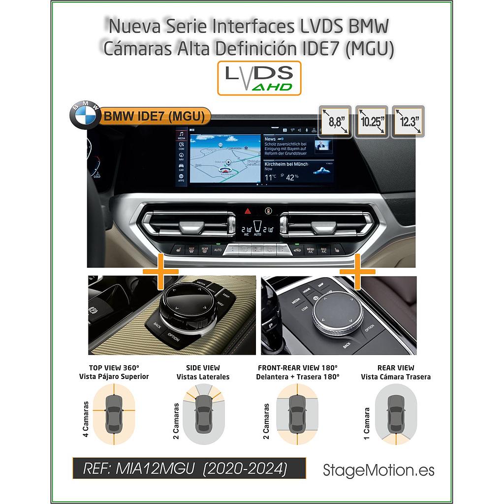 Interface AHD BMW MGU Cámaras Visión 8.8"/10,25"/12.3" (ID7 PR: S6C4A/S6U3A)