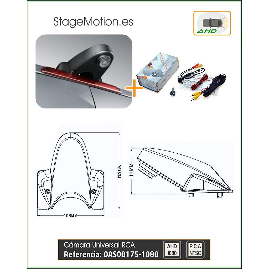 Cámara Trasera AHD-1080 RCA Universal Techo (Furgonetas e Industriales)