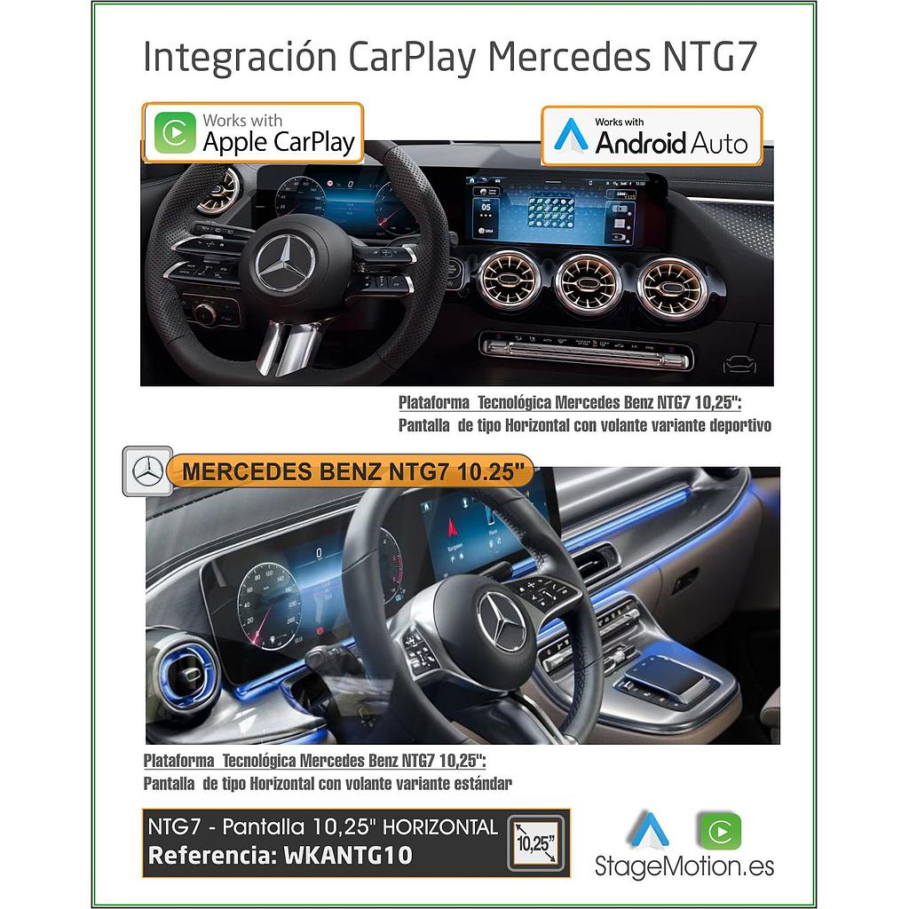 Kit Wireless Car-Play + Android Auto + Visión AHD - NTG7 Táctil 10,2&quot; (pantalla horizontal)