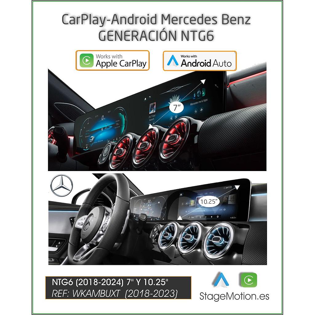 Kit Wireless Car-Play + Android Auto + Visión AHD MBUX NTG6 Táctil 10,2&quot; / 7&quot;