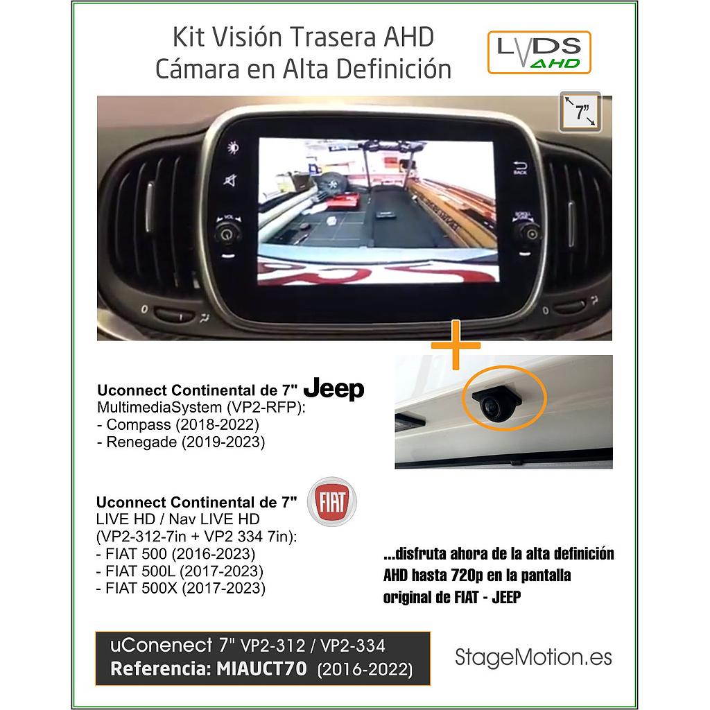 Kit Cámara Trasera AHD FIAT-JEEP Uconnect 7 (LIVE HD + Nav LIVE HD pantalla 7")