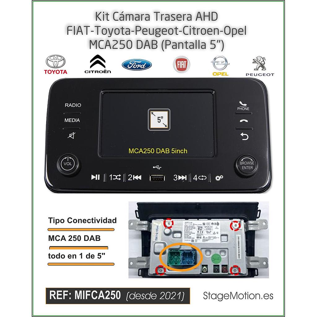 Kit Cámara Trasera AHD FIAT-Toyota-Peugeot-Citroen-Opel MCA250 DAB (Pantalla 5")