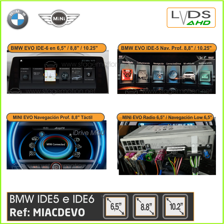 Interface AHD-720 Cámaras Visión BMW / MINI E-F-G (ID5-ID6)