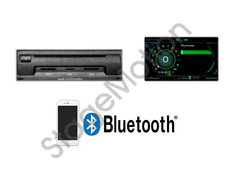 Teléfono Blueooth Original Audi A8 4E, Q7 4L, A6 4F MMI 3G "Sólo Bluetooth"