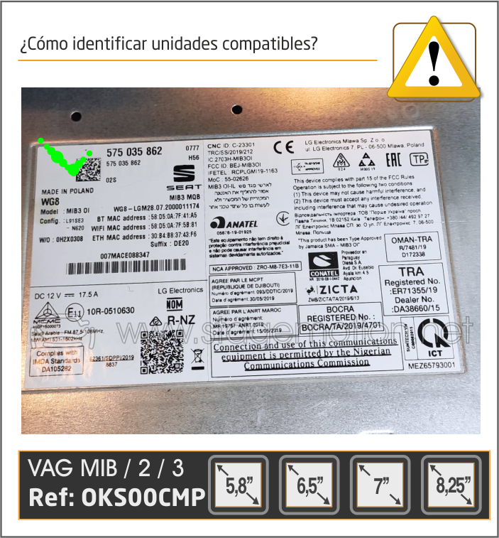 Kit RVC Integrado MIB Audi/VW/Seat (Líneas de guiado dinámicas)
