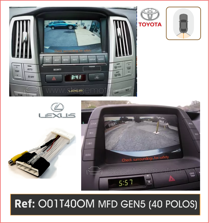 Cableado Cámara Trasera OEM Toyota/Lexus OEM monitor