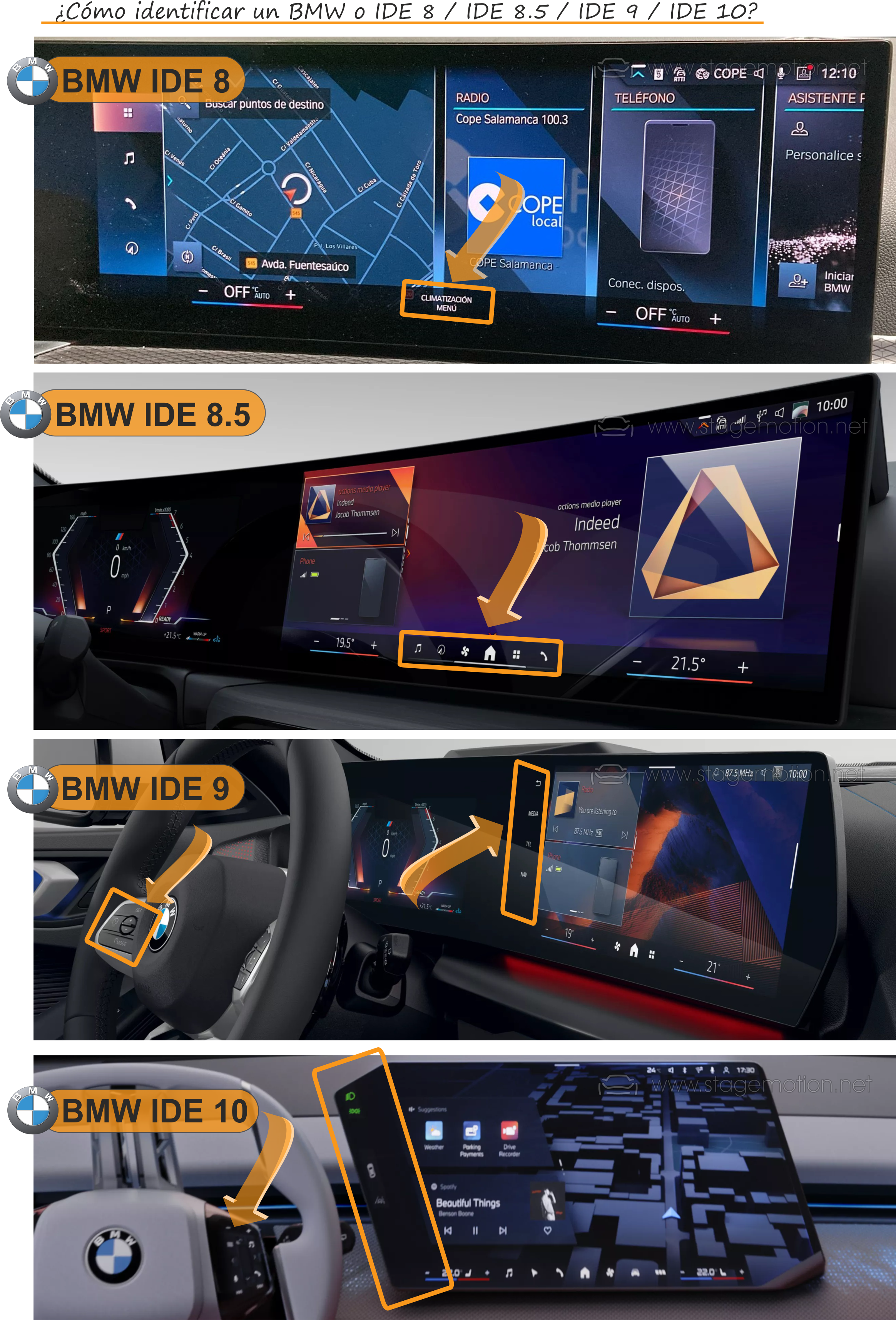 Interface AHD BMW MGU Cámaras + Vídeo AUX 8.8"/10,25"/12.3" (ID7 PR: S6C4A/S6U3A)