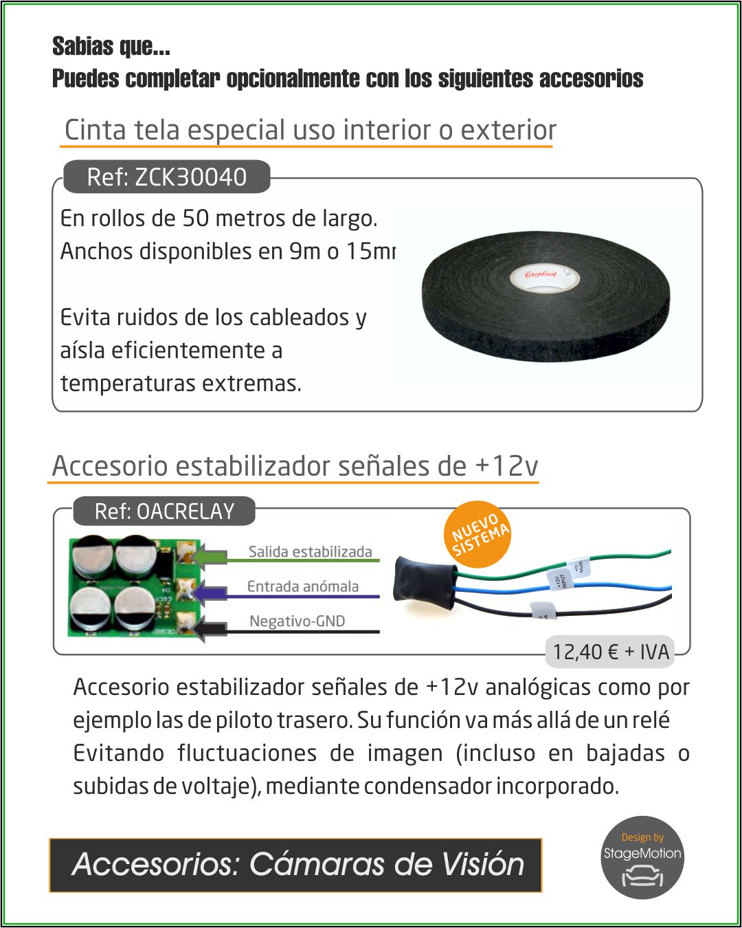 Cámara Trasera AHD-1080 RCA Universal Techo (Furgonetas e Industriales)