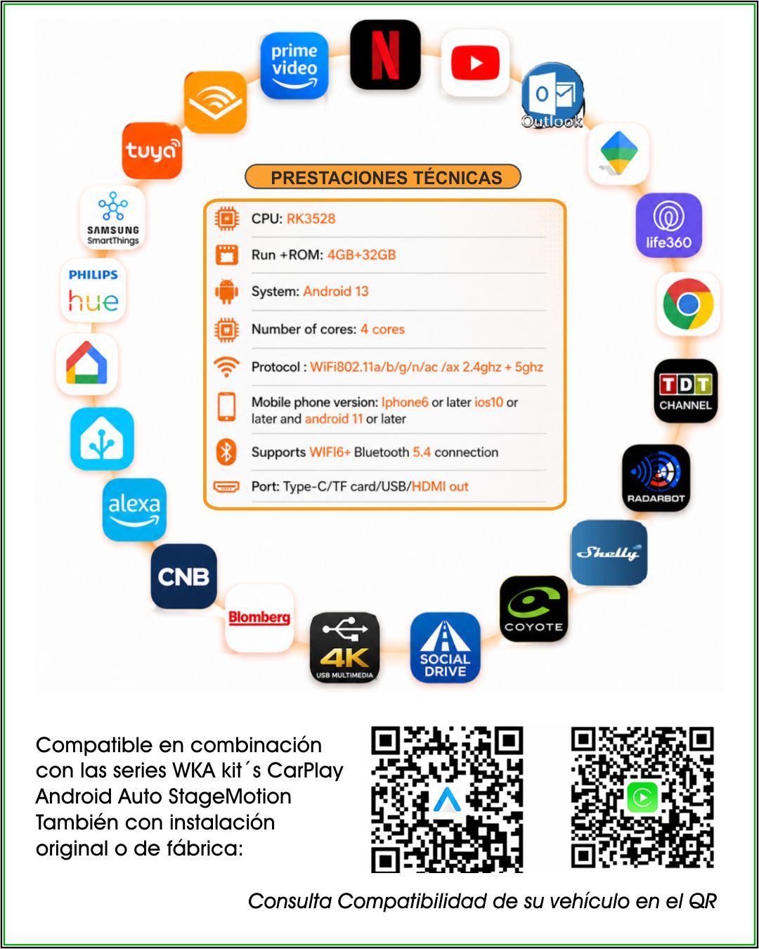 Micro-PC Android 13 Nativo-Libre + Wireless